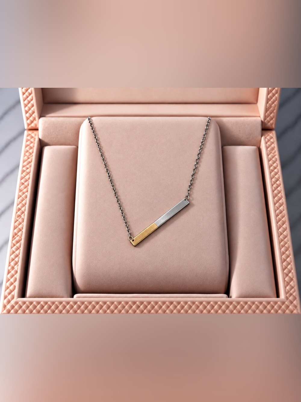Two-Tone Bar Pendant Necklace - Gold & Silver